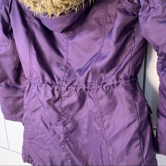 {Lands’ End} Girls Winter Fleece Lined Down Alt Coat/Parka Purple size Medium - Picture 11 of 16